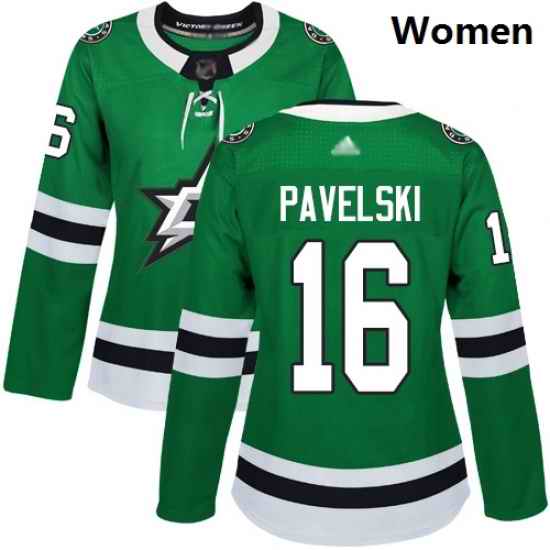 Stars #16 Joe Pavelski Green Home Authentic Women Stitched Hockey Jersey